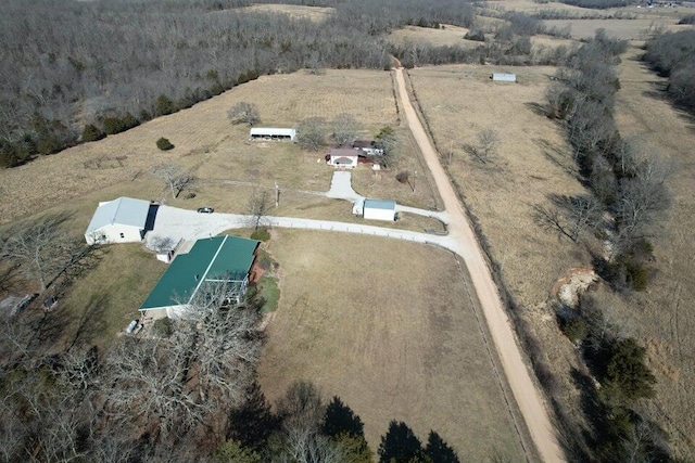 drone / aerial view featuring a rural view