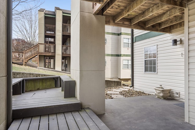 deck with a patio