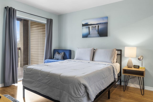 bedroom featuring wood-type flooring