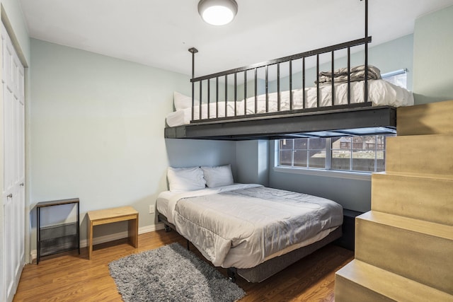 bedroom featuring a closet and hardwood / wood-style floors