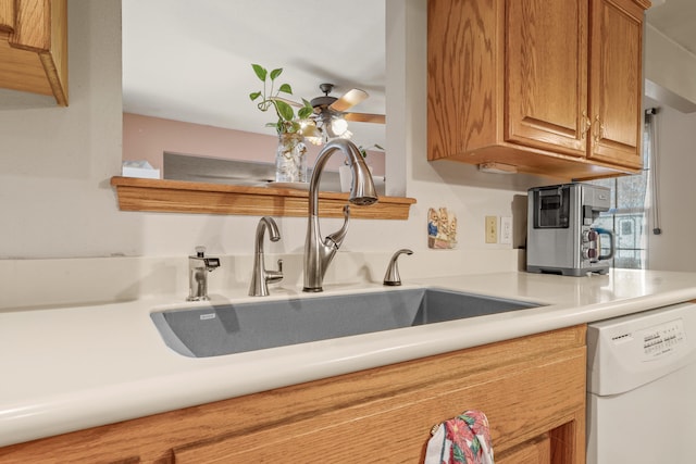 kitchen featuring sink and white dishwasher