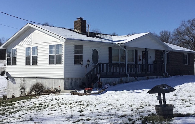 view of front facade featuring covered porch