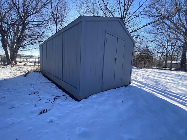 view of snow covered structure