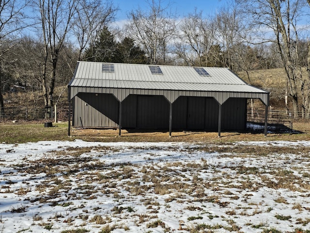 view of snow covered structure