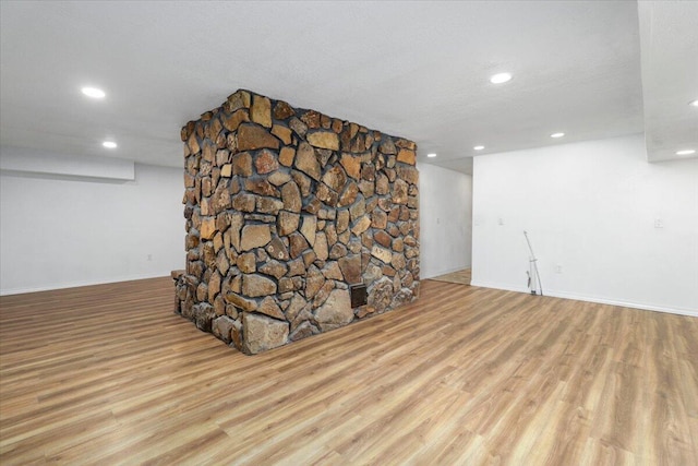 empty room with light wood-type flooring