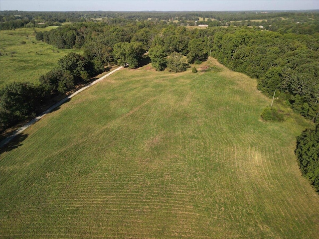 drone / aerial view with a rural view