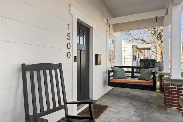 exterior space with covered porch