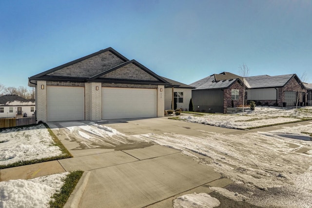 single story home featuring a garage