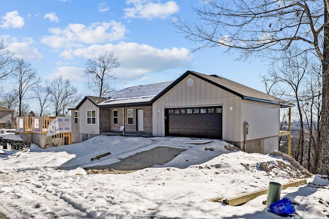 modern farmhouse with a garage