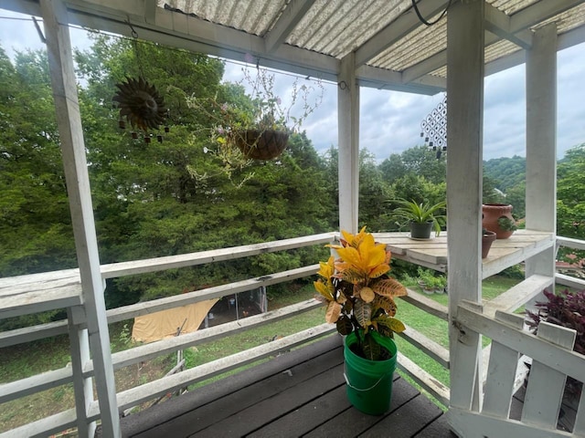 view of unfurnished sunroom