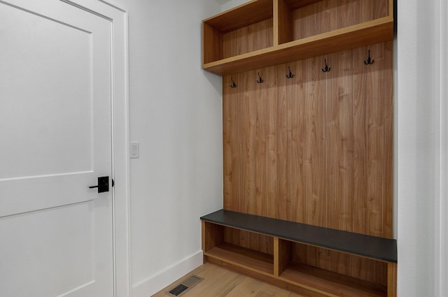 mudroom featuring light hardwood / wood-style flooring