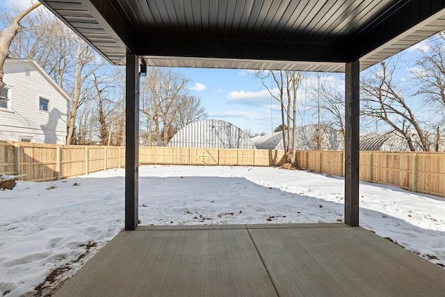 view of snowy yard