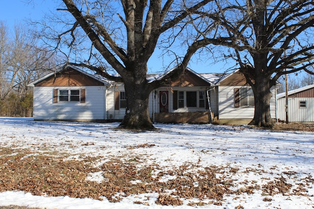 view of single story home