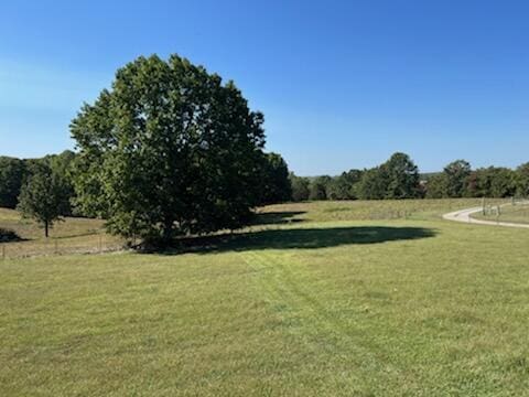 view of yard with a rural view