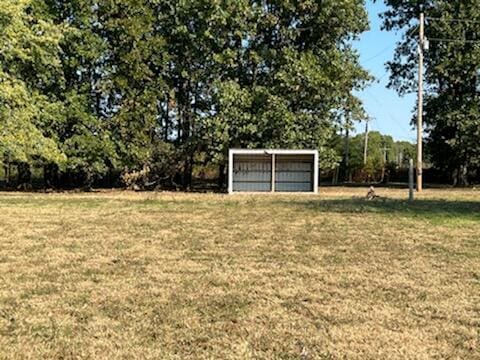 view of yard with an outbuilding