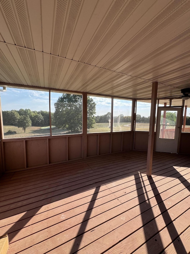 view of unfurnished sunroom