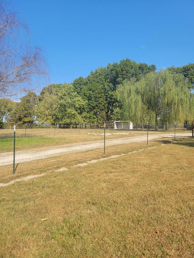 view of yard with a rural view