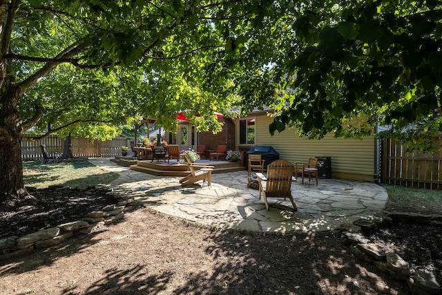 view of patio / terrace with a deck