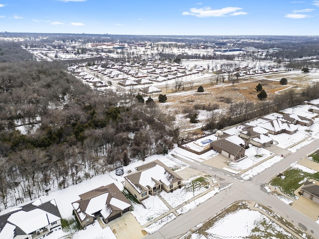 view of snowy aerial view