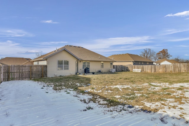 view of snow covered property