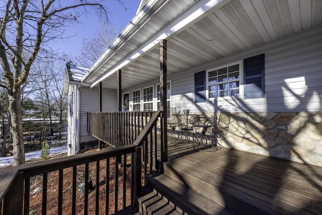 wooden deck with a porch