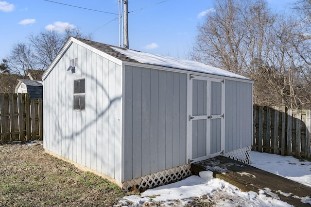 view of snow covered structure