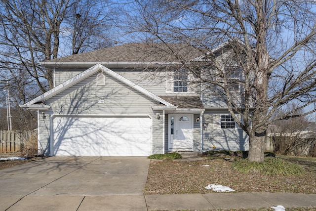 view of property with a garage