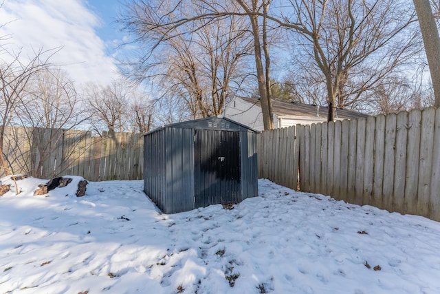 view of snow covered structure