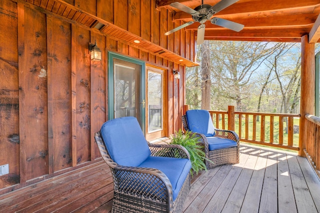 deck with ceiling fan