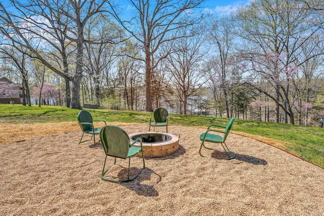 exterior space with an outdoor fire pit