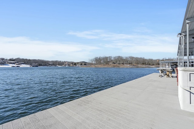 exterior space featuring a water view