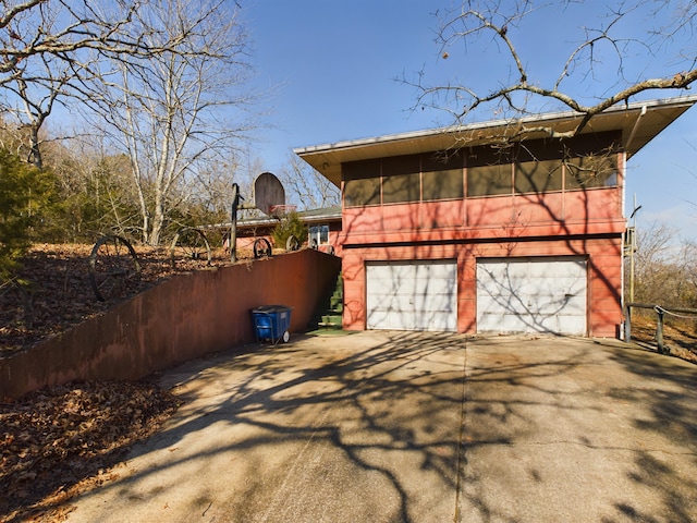 view of garage