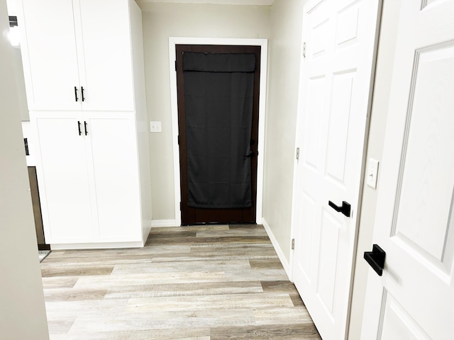 interior space with light hardwood / wood-style flooring