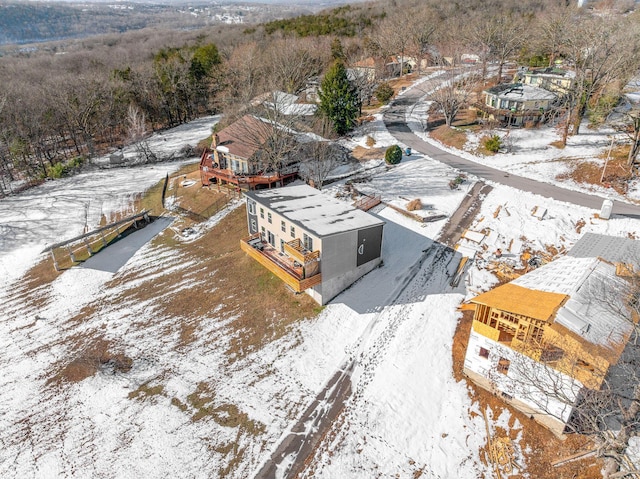 view of snowy aerial view