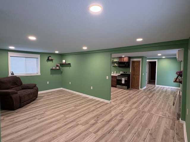 living room featuring light hardwood / wood-style flooring