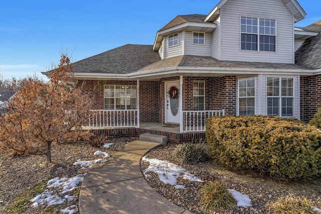 view of front of home with covered porch