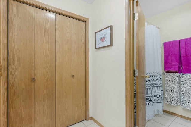 interior space featuring tile patterned flooring