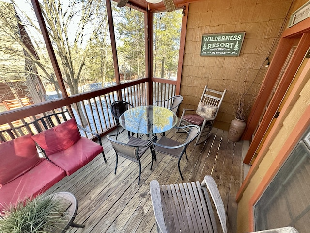 view of sunroom