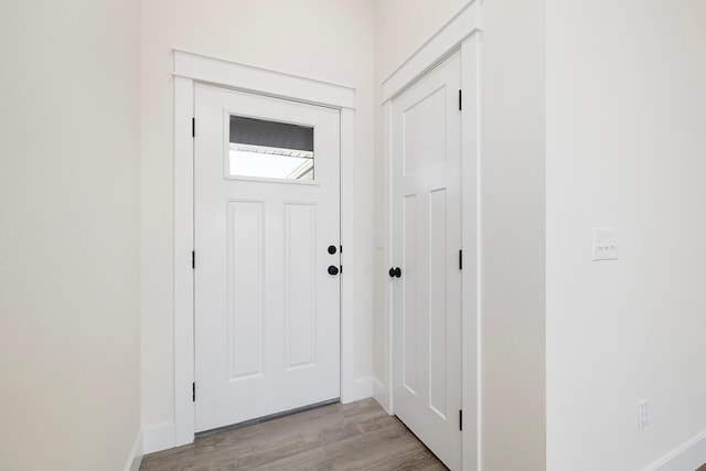 entrance foyer featuring light hardwood / wood-style flooring