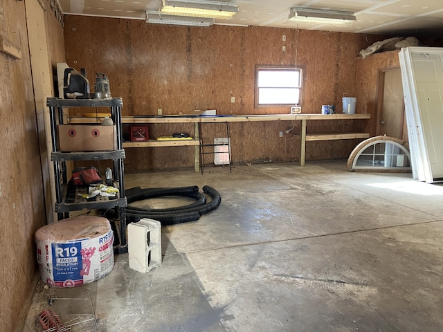 interior space featuring concrete floors