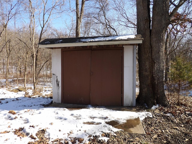 view of snow covered structure