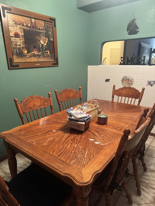 view of tiled dining area