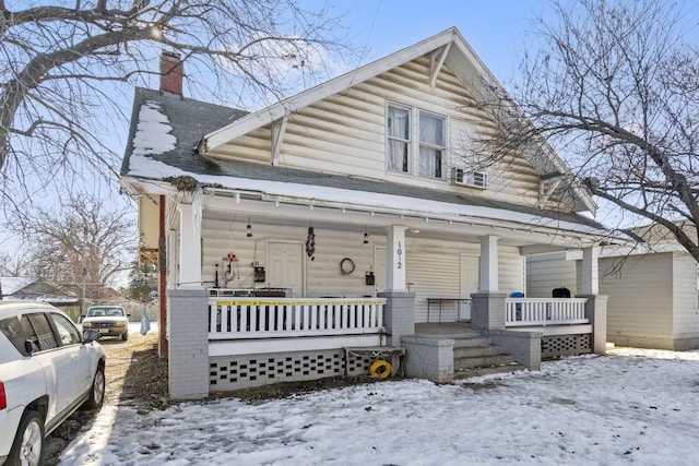 view of front of house featuring covered porch