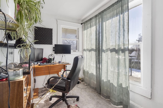 office space featuring a wealth of natural light