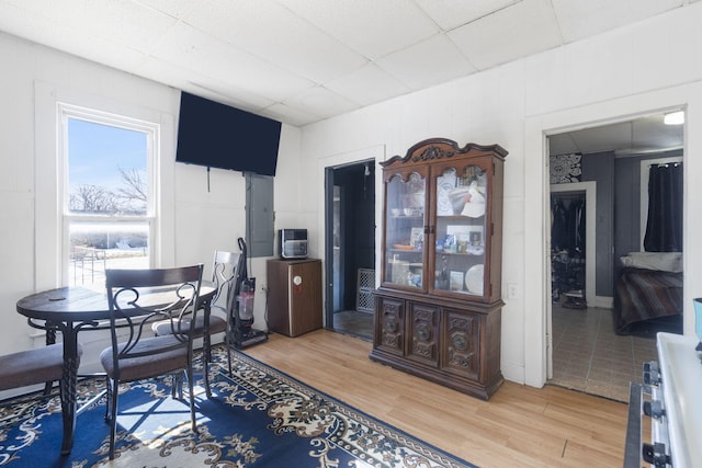 dining room with hardwood / wood-style flooring