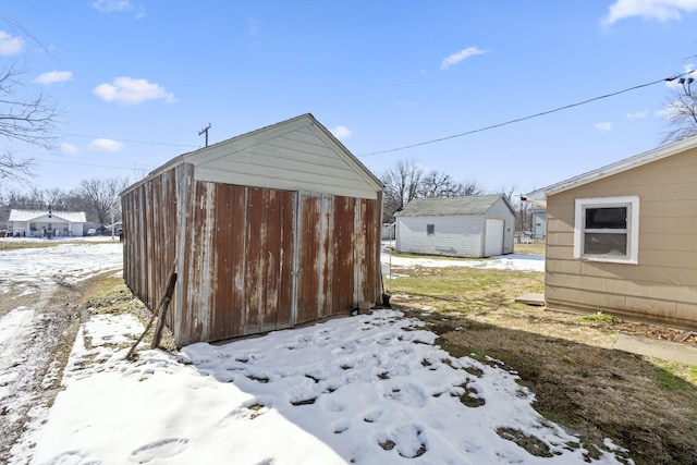 view of snow covered structure