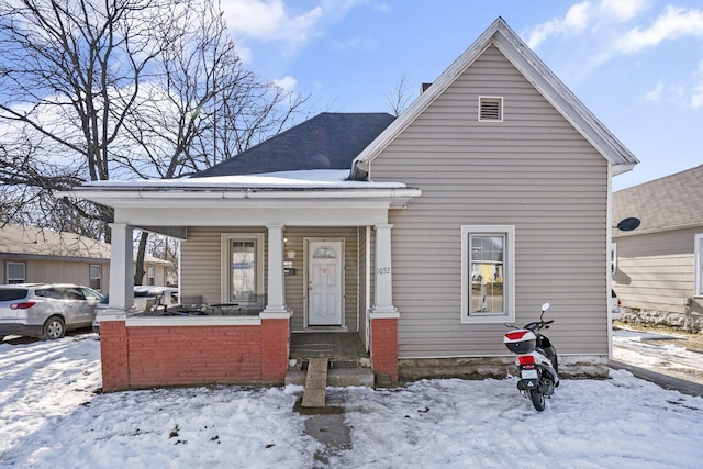 view of front of property with a porch