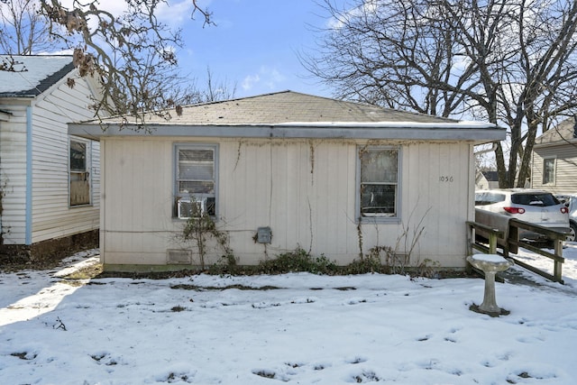 view of snowy exterior