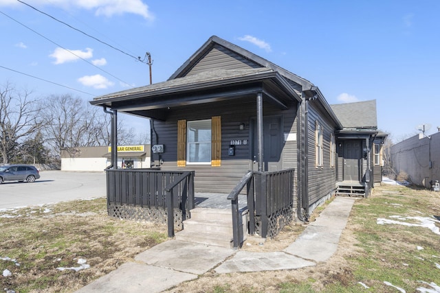 bungalow-style house featuring a porch