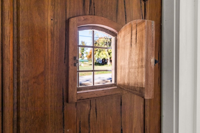 details with wood walls